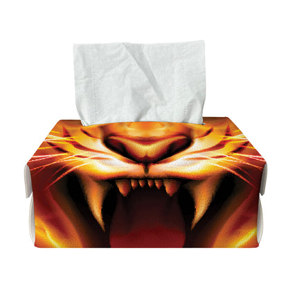 Flame Tiger Print Rectangle Tissue Box Cover