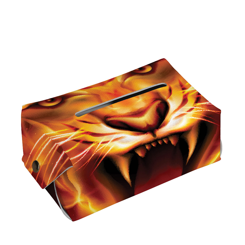 Flame Tiger Print Rectangle Tissue Box Cover