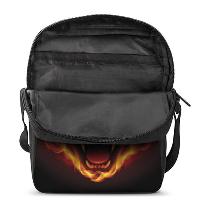 Flame Tiger Print Rectangular Crossbody Bag