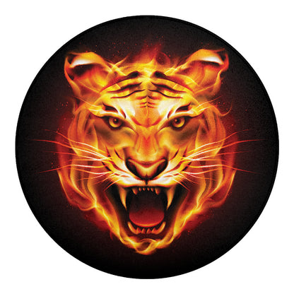 Flame Tiger Print Round Blanket