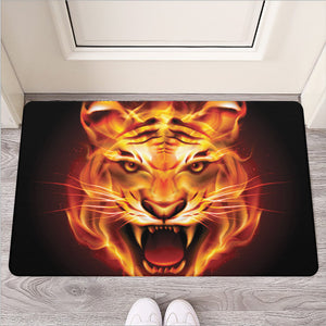 Flame Tiger Print Rubber Doormat