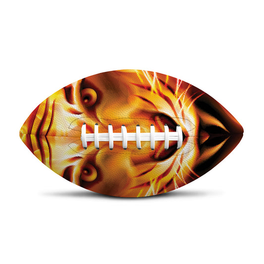 Flame Tiger Print Rugby Ball