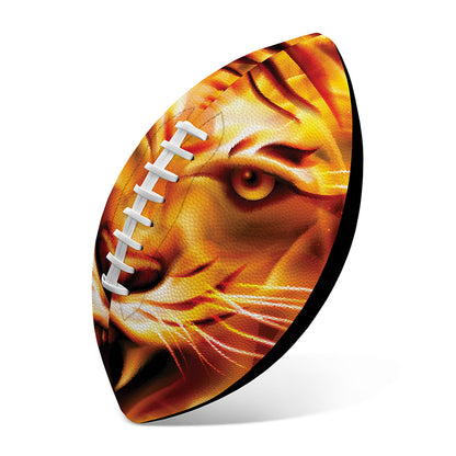 Flame Tiger Print Rugby Ball