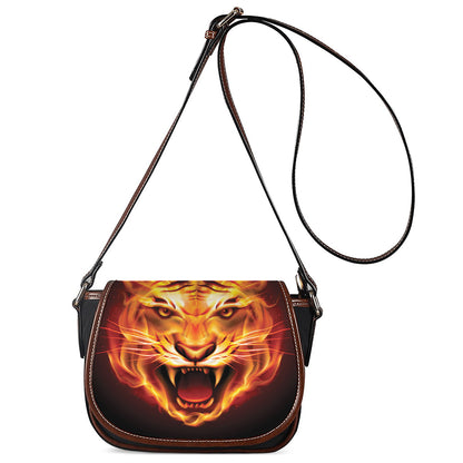 Flame Tiger Print Saddle Bag
