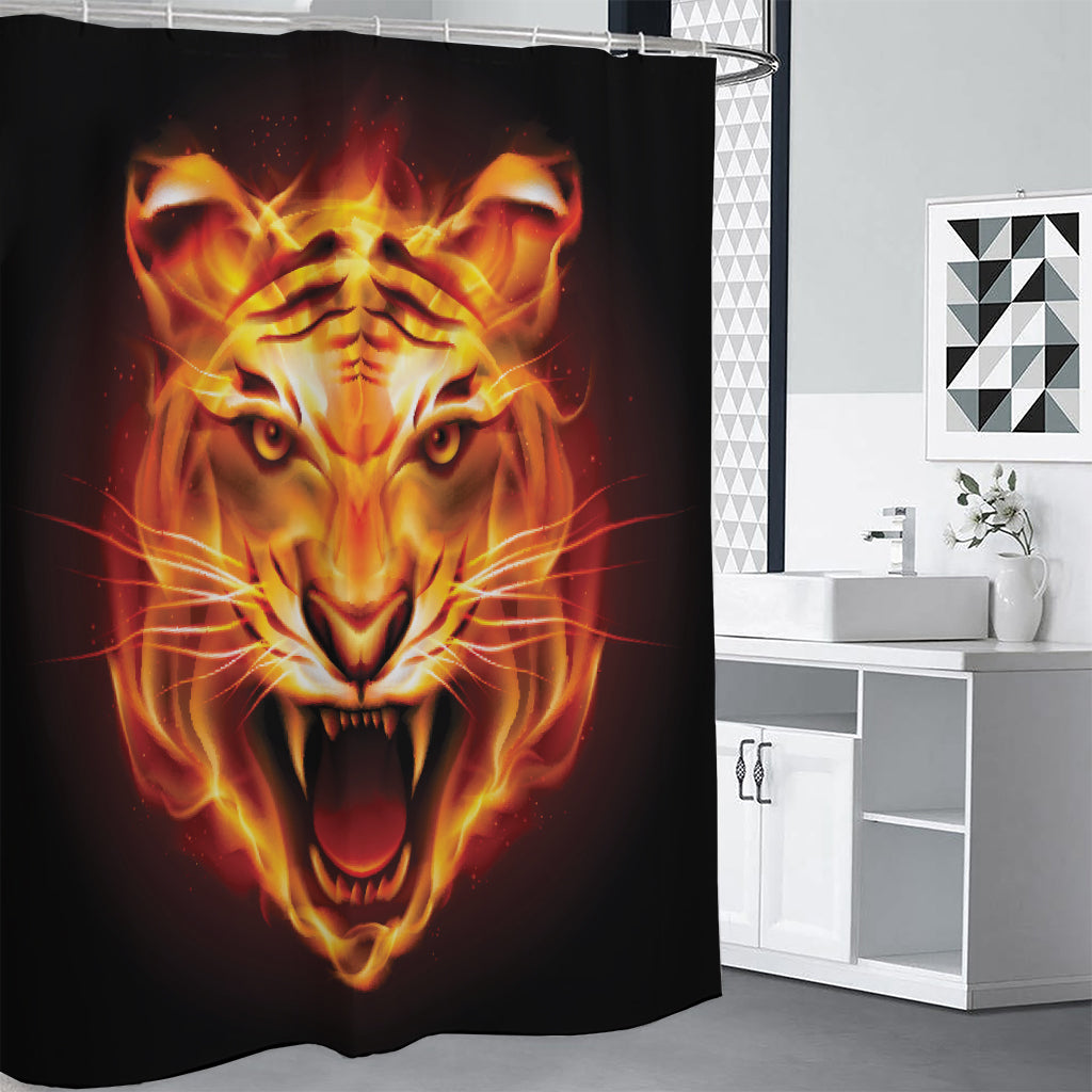 Flame Tiger Print Shower Curtain