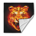 Flame Tiger Print Silk Bandana