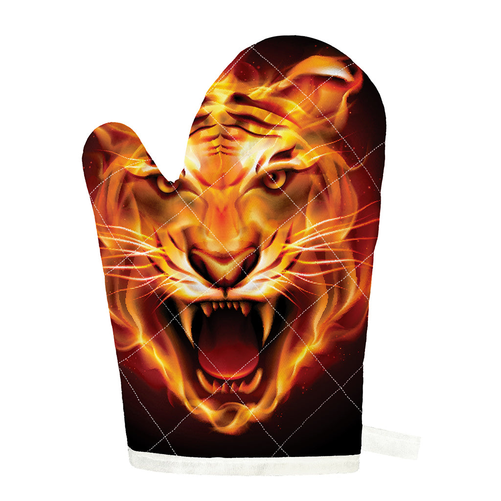 Flame Tiger Print Single Oven Mitt