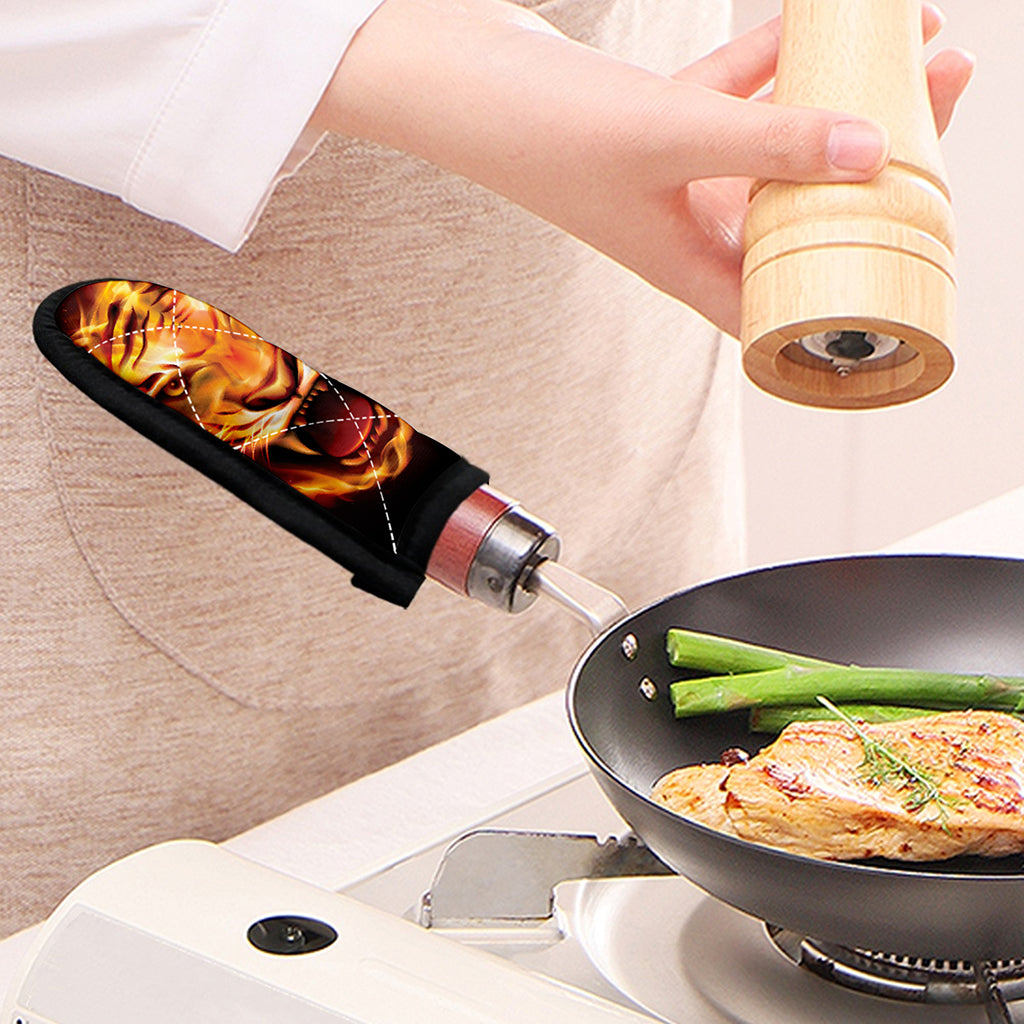 Flame Tiger Print Skillet Handle Cover