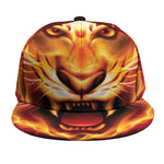 Flame Tiger Print Snapback Cap