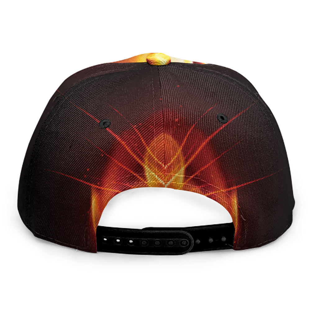 Flame Tiger Print Snapback Cap