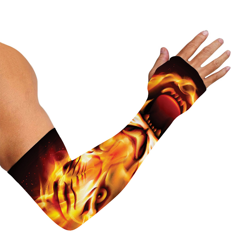 Flame Tiger Print Sun Protection Arm Sleeves