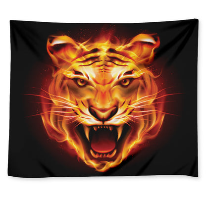 Flame Tiger Print Tapestry