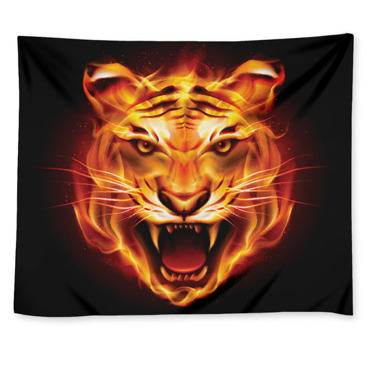 Flame Tiger Print Tapestry