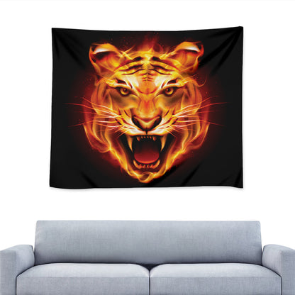 Flame Tiger Print Tapestry