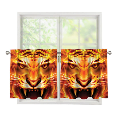 Flame Tiger Print Tier Curtains