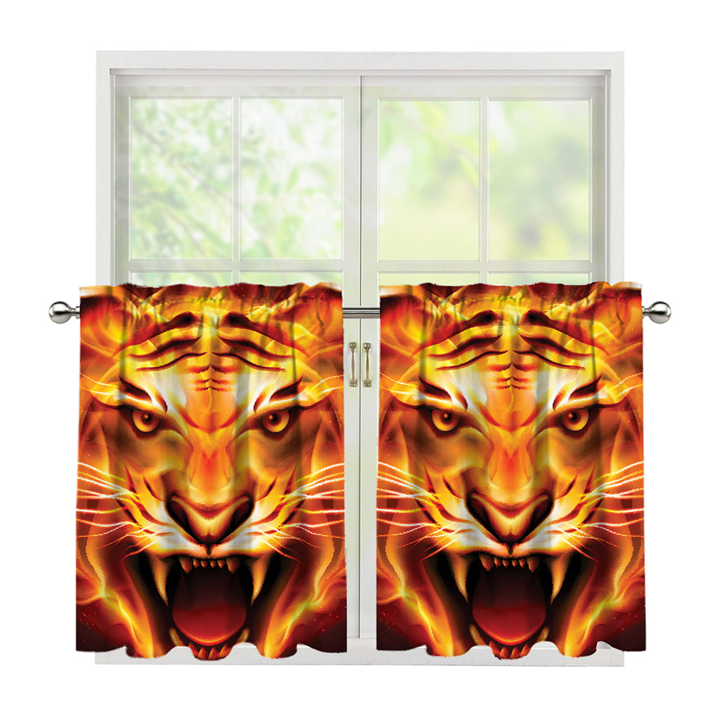 Flame Tiger Print Tier Curtains