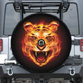 Flame Tiger Print Tire Cover With Camera Hole