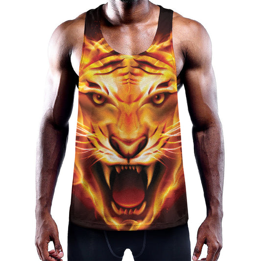 Flame Tiger Print Training Tank Top