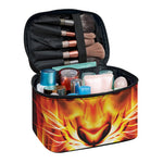 Flame Tiger Print Travel Makeup Bag