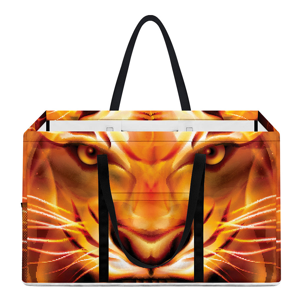 Flame Tiger Print Utility Tote Bag