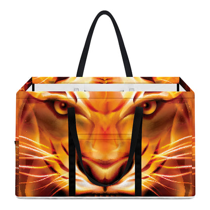 Flame Tiger Print Utility Tote Bag