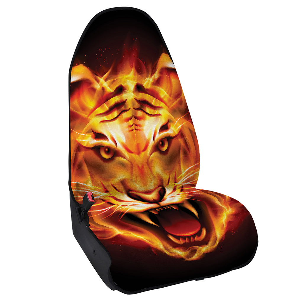 Flame Tiger Print Waterproof Car Seat Cover