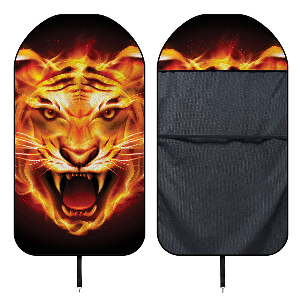 Flame Tiger Print Waterproof Car Seat Cover