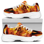 Flame Tiger Print White Chunky Shoes