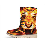 Flame Tiger Print Winter Boots