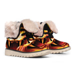 Flame Tiger Print Winter Boots