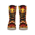 Flame Tiger Print Winter Boots