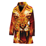 Flame Tiger Print Women's Bathrobe