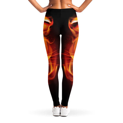 Flame Tiger Print Women's Leggings