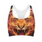 Flame Tiger Print Women's Sports Bra