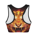 Flame Tiger Print Women's Sports Bra