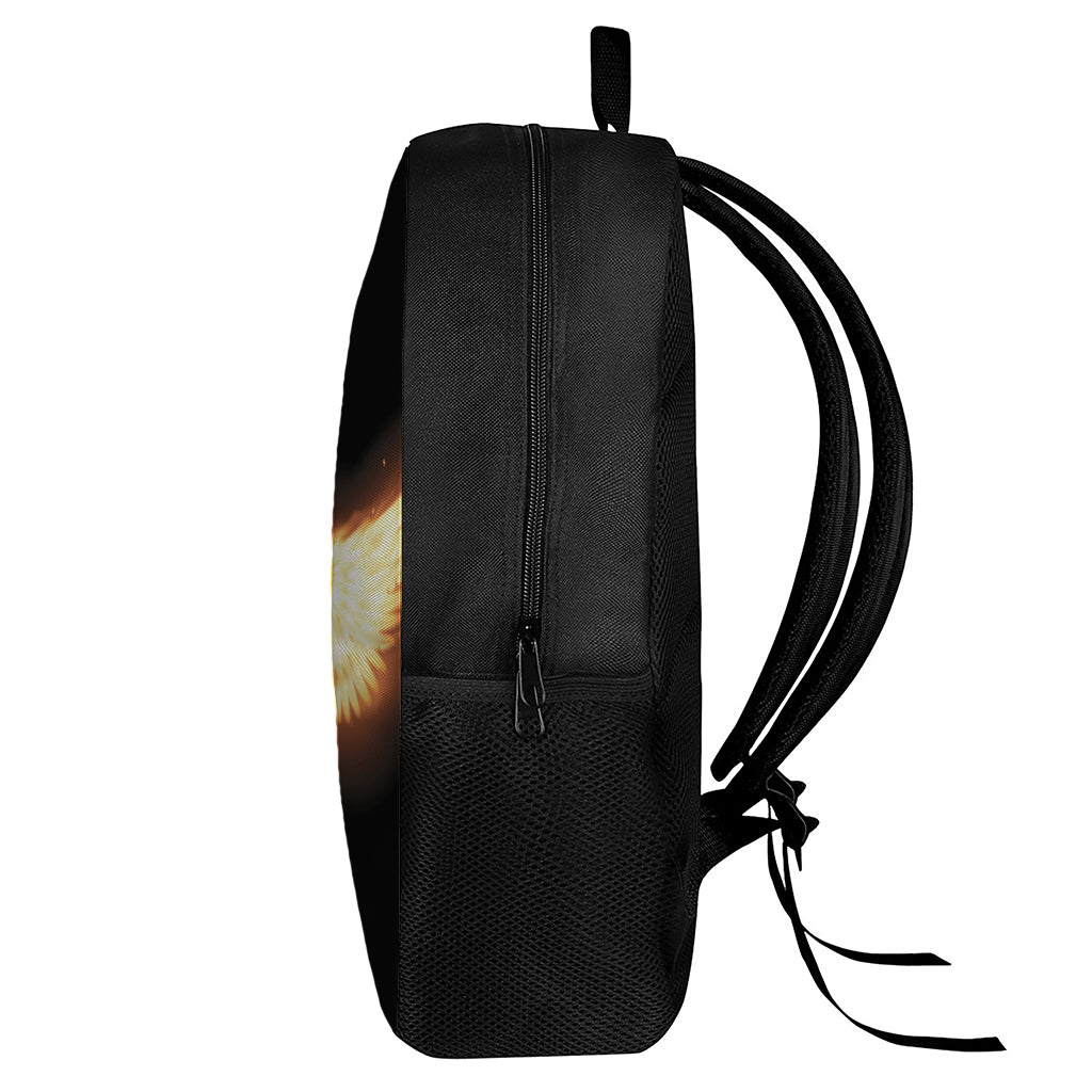 Flame Wings Print 17 Inch Backpack