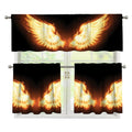 Flame Wings Print 3 Piece Kitchen Curtains