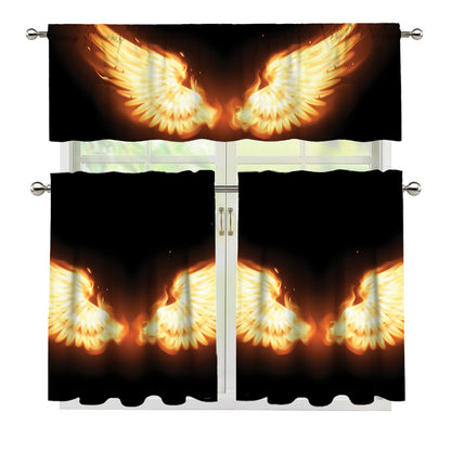 Flame Wings Print 3 Piece Kitchen Curtains