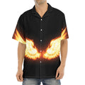 Flame Wings Print Aloha Shirt