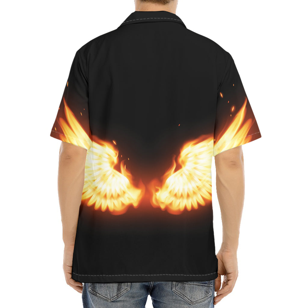 Flame Wings Print Aloha Shirt