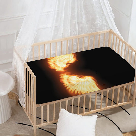 Flame Wings Print Baby Crib Sheet
