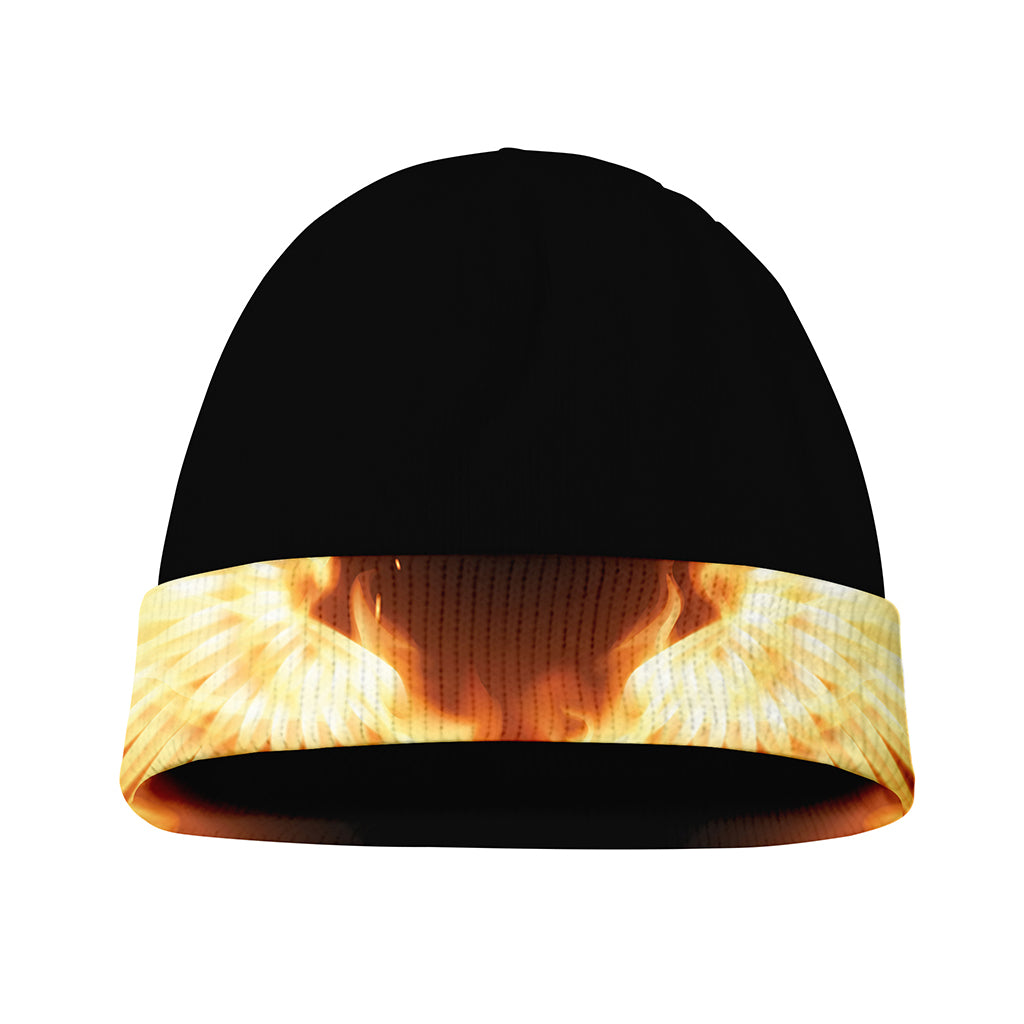 Flame Wings Print Beanie