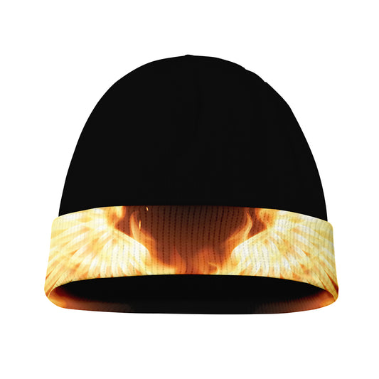 Flame Wings Print Beanie