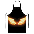 Flame Wings Print Bib Apron With Pocket