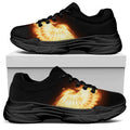 Flame Wings Print Black Chunky Shoes