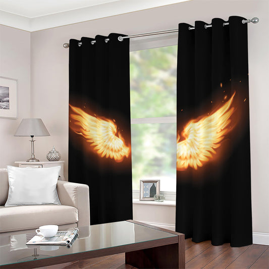 Flame Wings Print Blackout Grommet Curtains