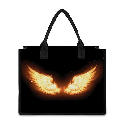 Flame Wings Print Canvas Tote Bag
