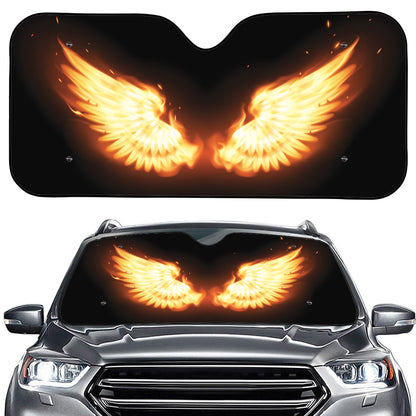 Flame Wings Print Car Windshield Sun Shade