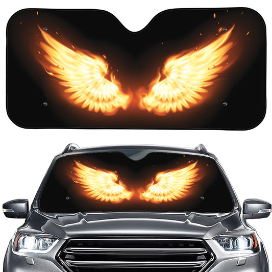 Flame Wings Print Car Windshield Sun Shade