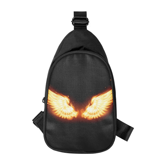 Flame Wings Print Chest Bag
